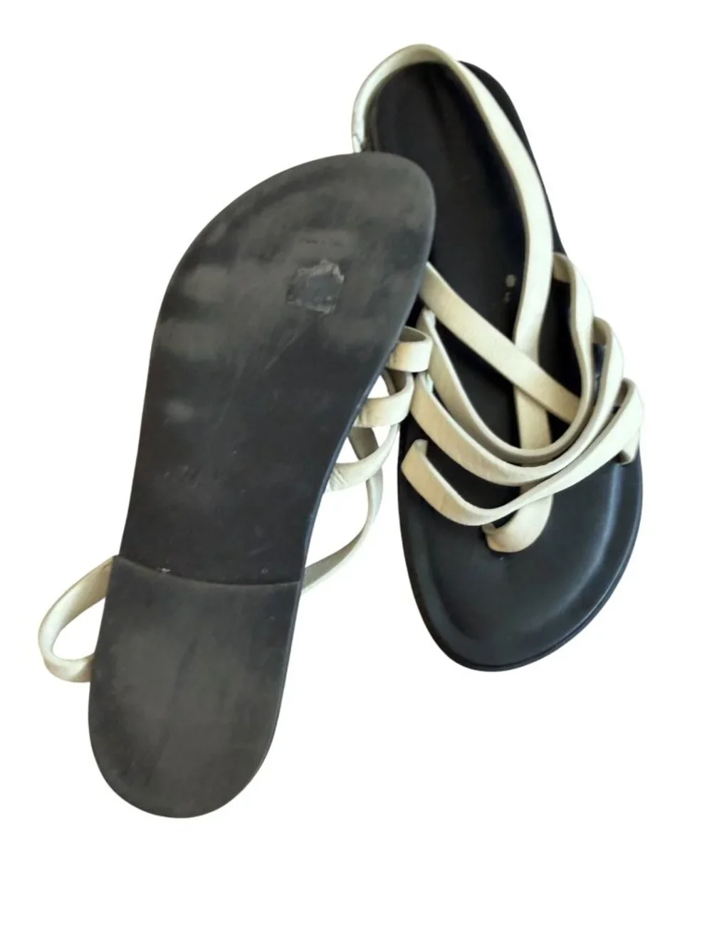 THE ROW Line White Leather Sandals Size 39 / US 9